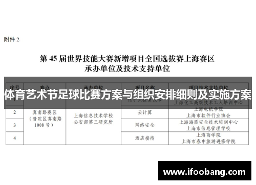 体育艺术节足球比赛方案与组织安排细则及实施方案